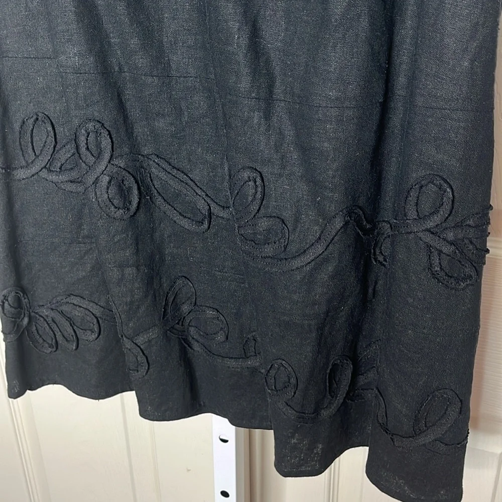 Emanuel Ungaro Linen Blend Embroidered Skirt Size 6 New No Tags - Picture 5 of 16